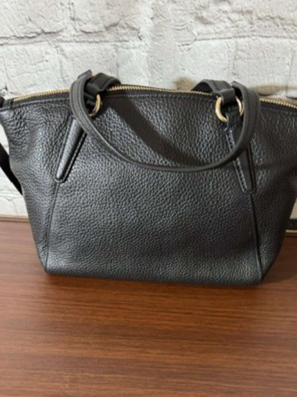 Coach Kelsey Satchel Black Pebbled Leather Gold Hardware NWOT Pristine Crossbody - Picture 3 of 11